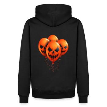 Design macabre d’Halloween avec des visages de citrouille - Sweat à capuche Premium bio Homme - noir - Dos - Nico (187cm)