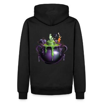 Design effrayant d’Halloween Chaudron de sorcière effrayant - Sweat à capuche Premium bio Homme - noir - Dos - Nico (187cm)