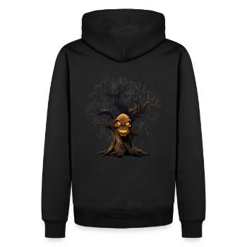 Creepy Halloween Design Skull Skull - Men’s Premium Organic Hoodie - black - Back - Nico (187cm)