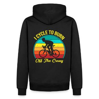 Vélo soleil et cyclistes & « Burn Off The Crazy » - Sweat à capuche Premium bio Homme - noir - Dos - Nico (187cm)