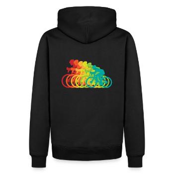Passion du vélo sportif aux couleurs rétro VTT - Sweat à capuche Premium bio Homme - noir - Dos - Nico (187cm)