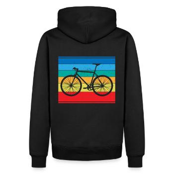 Retro-Bike Design für Abenteurer, Radler und Biker - Männer Premium Bio Hoodie - Schwarz - Hinten - Nico (187cm)