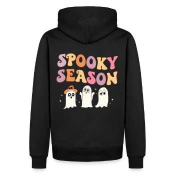 Spooky Season: Sweet ghosts for Halloween fans - Men’s Premium Organic Hoodie - black - Back - Nico (187cm)