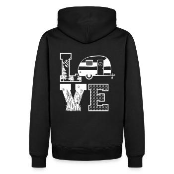 LOVE Camping Leben: Entspannung in der Natur - Männer Premium Bio Hoodie - Schwarz - Hinten - Nico (187cm)