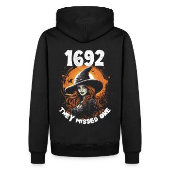 Salem Witch 1692 - Design magique d’Halloween - Sweat à capuche Premium bio Homme - noir - Dos - Nico (187cm)