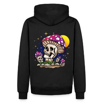 Mushroom skull - Men’s Premium Organic Hoodie - black - Back - Nico (187cm)