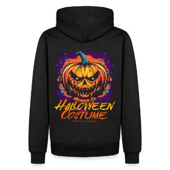 Horror Kürbisgesicht - Vintage Halloween Kostüm - Männer Premium Bio Hoodie - Schwarz - Hinten - Nico (187cm)