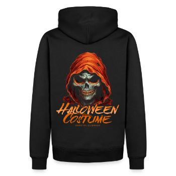 Sensenmann Rote Kapuze: Halloween Kostüm für Damen - Männer Premium Bio Hoodie - Schwarz - Hinten - Nico (187cm)