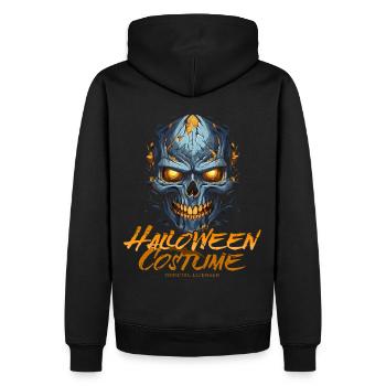 Chrom-Totenschädel - Halloween Kostüm für Damen - Männer Premium Bio Hoodie - Schwarz - Hinten - Nico (187cm)