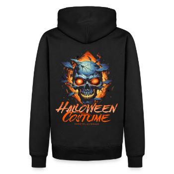 Chrom-Totenschädel - Halloween Kostüm für Damen - Männer Premium Bio Hoodie - Schwarz - Hinten - Nico (187cm)
