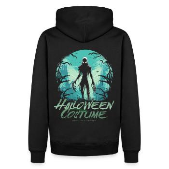 Blauer Horror Zombie - Halloween Kostüm für Damen - Männer Premium Bio Hoodie - Schwarz - Hinten - Nico (187cm)