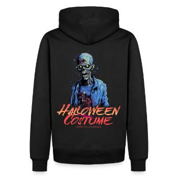 Blauer Horror Zombie - Halloween Kostüm für Damen - Männer Premium Bio Hoodie - Schwarz - Hinten - Nico (187cm)