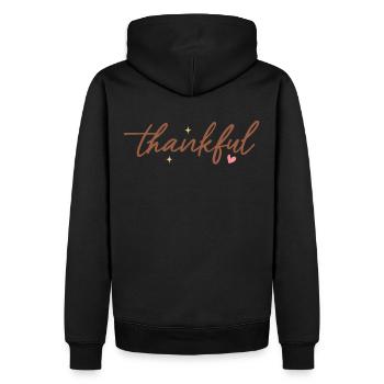 Retro Thankful - Pèlerin de dinde Rétro Thanksgiving - Sweat à capuche Premium bio Homme - noir - Dos - Nico (187cm)