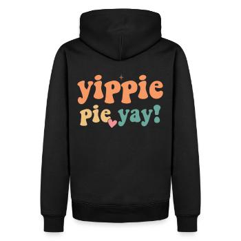 Retro Yippie Pie Yay - Dinde Rétro Thanksgiving - Sweat à capuche Premium bio Homme - noir - Dos - Nico (187cm)