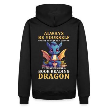 « Sois toujours toi-même » - Livres de lecture Blue Dragon - Sweat à capuche Premium bio Homme - noir - Dos - Nico (187cm)