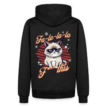 Wütende Katze Xmas Sarkastisch Lustige Katze Meme - Männer Premium Bio Hoodie - Schwarz - Hinten - Nico (187cm)