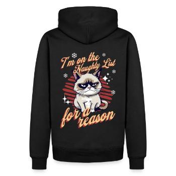 Wütende Katze Xmas Sarkastisch Lustige Katze Meme - Männer Premium Bio Hoodie - Schwarz - Hinten - Nico (187cm)