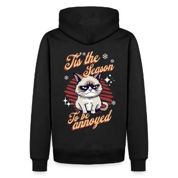 Wütende Katze Xmas Sarkastisch Lustige Katze Meme - Männer Premium Bio Hoodie - Schwarz - Hinten - Nico (187cm)