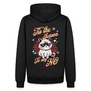 Chat en colère Noël Sarcastique Chat drôle Meme - Sweat à capuche Premium bio Homme - noir - Dos - Nico (187cm)