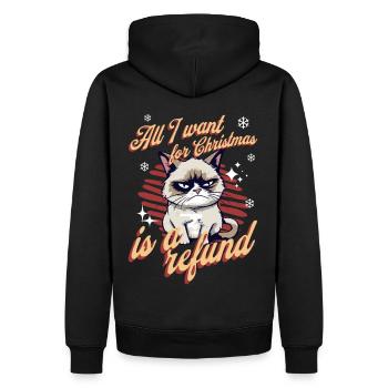 Wütende Katze Xmas Sarkastisch Lustige Katze Meme - Männer Premium Bio Hoodie - Schwarz - Hinten - Nico (187cm)