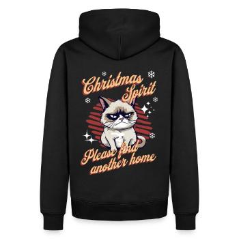 Chat en colère Noël Sarcastique Chat drôle Meme - Sweat à capuche Premium bio Homme - noir - Dos - Nico (187cm)