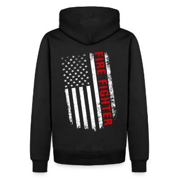 Drapeau américain des pompiers forestiers des États-Unis - Sweat à capuche Premium bio Homme - noir - Dos - Nico (187cm)
