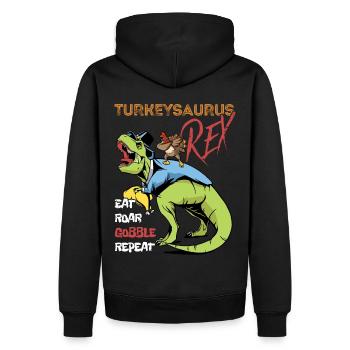 Les enfants drôle Turkeysaurus Rex Dab Dinde Dino - Sweat à capuche Premium bio Homme - noir - Dos - Nico (187cm)