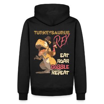 Les enfants drôle Turkeysaurus Rex Dab Dinde Dino - Sweat à capuche Premium bio Homme - noir - Dos - Nico (187cm)