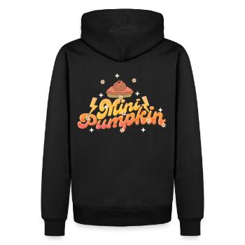Lustiger Kleiner Pumpkin Retro Thanksgiving Women - Männer Premium Bio Hoodie - Schwarz - Hinten - Nico (187cm)