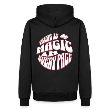 Magic on Every Page - Bücher lesen Englisch Lehrer - Männer Premium Bio Hoodie - Schwarz - Hinten - Nico (187cm)