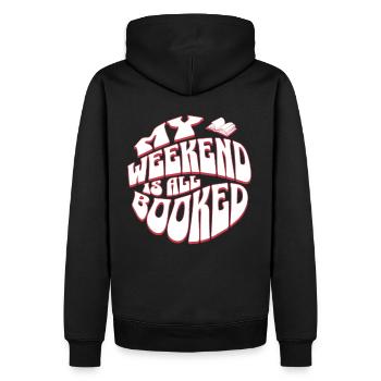 My Weekend is All Booked - Bücher Englisch Lehrer - Männer Premium Bio Hoodie - Schwarz - Hinten - Nico (187cm)