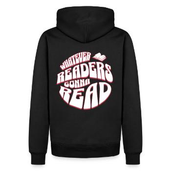 Readers gonna read - Bücher Retro Englisch Lehrer - Männer Premium Bio Hoodie - Schwarz - Hinten - Nico (187cm)