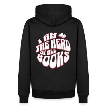 Book Nerd - Bücher lesen Retro Englisch Lehrer - Männer Premium Bio Hoodie - Schwarz - Hinten - Nico (187cm)