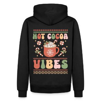 Hot Cocoa Vibes - Noël moche pour les fêtes du Père Noël - Sweat à capuche Premium bio Homme - noir - Dos - Nico (187cm)