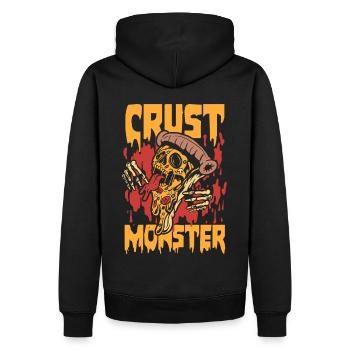 Crust monster | delicious italian flatbread - Men’s Premium Organic Hoodie - black - Back - Nico (187cm)