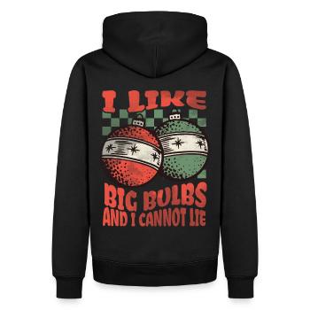 J’aime Big Bulbs et je ne peux pas mentir - Noël - Sweat à capuche Premium bio Homme - noir - Dos - Nico (187cm)