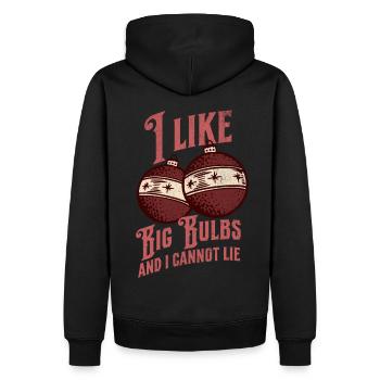 J’aime Big Bulbs et je ne peux pas mentir - Noël - Sweat à capuche Premium bio Homme - noir - Dos - Nico (187cm)