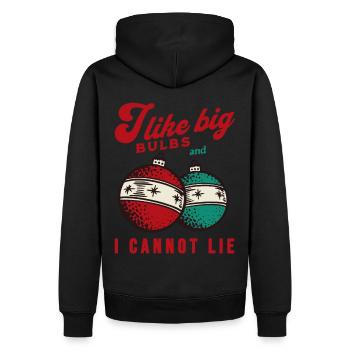 J’aime Big Bulbs et je ne peux pas mentir - Noël - Sweat à capuche Premium bio Homme - noir - Dos - Nico (187cm)