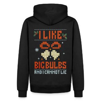 J’aime Big Bulbs et je ne peux pas mentir - Noël - Sweat à capuche Premium bio Homme - noir - Dos - Nico (187cm)