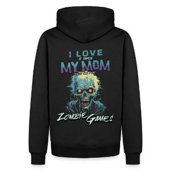 I love my Mom Zombie Videospiele für Zocker Gamer - Männer Premium Bio Hoodie - Schwarz - Hinten - Nico (187cm)