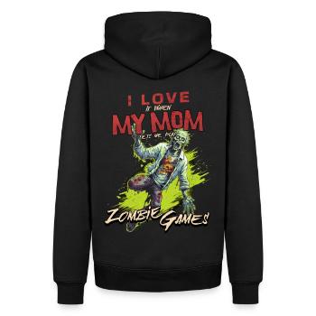 I love my Mom Zombie Videospiele für Zocker Gamer - Männer Premium Bio Hoodie - Schwarz - Hinten - Nico (187cm)