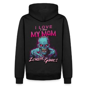 I love my Mom Zombie Videospiele für Zocker Gamer - Männer Premium Bio Hoodie - Schwarz - Hinten - Nico (187cm)