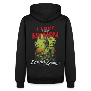 I love my Mom Zombie Videospiele für Zocker Gamer - Männer Premium Bio Hoodie - Schwarz - Hinten - Nico (187cm)