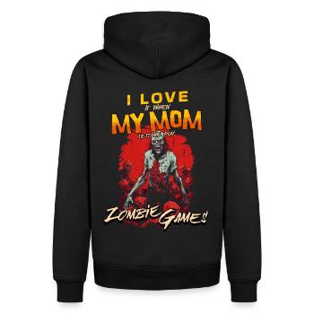 I love my Mom Zombie Videospiele für Zocker Gamer - Männer Premium Bio Hoodie - Schwarz - Hinten - Nico (187cm)