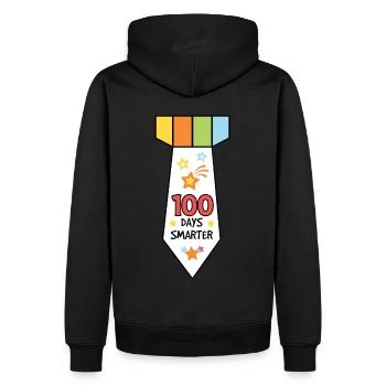 100 jours plus intelligents pour les élèves 100 jours d’école - Sweat à capuche Premium bio Homme - noir - Dos - Nico (187cm)