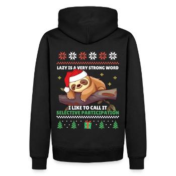 Participation sélective - Sloth Ugly Christmas - Sweat à capuche Premium bio Homme - noir - Dos - Nico (187cm)