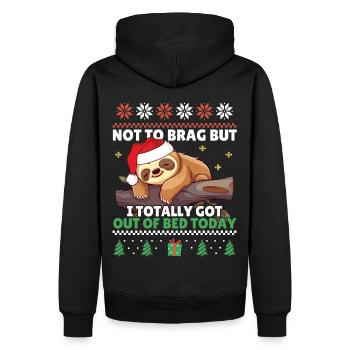 I totally got out of Bed - Sloth Ugly Christmas - Men’s Premium Organic Hoodie - black - Back - Nico (187cm)