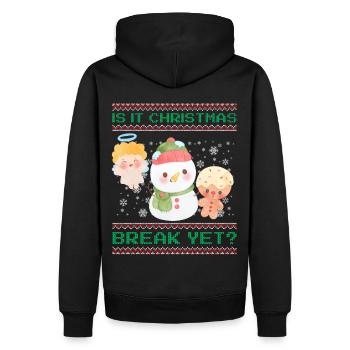 Is It Christmas Break Yet? Sweet snowman teacher - Men’s Premium Organic Hoodie - black - Back - Nico (187cm)