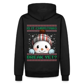 Is It Christmas Break Yet? Cute Snowman Teacher - Men’s Premium Organic Hoodie - black - Back - Nico (187cm)