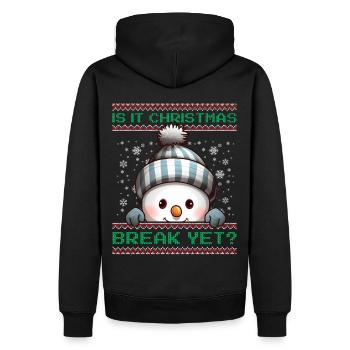 Is It Christmas Break Yet? Cute Snowman Teacher - Men’s Premium Organic Hoodie - black - Back - Nico (187cm)